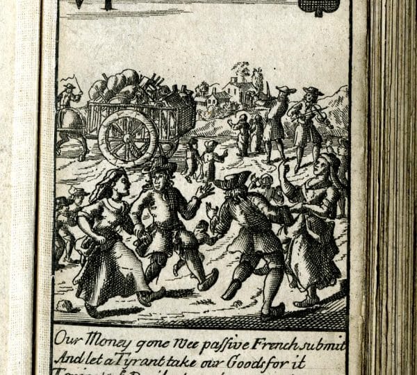 satirical playing card 1710-1725. (c) Trustees of the British Museum