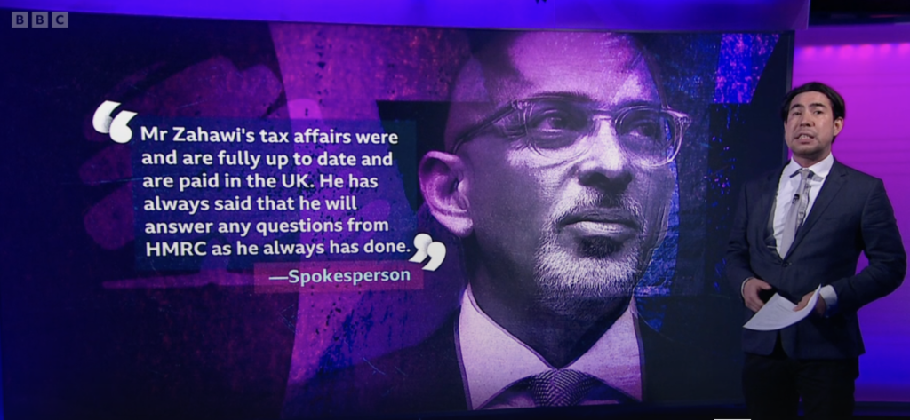 Zahawi claiming that his tax affairs "were and are fully up to date"